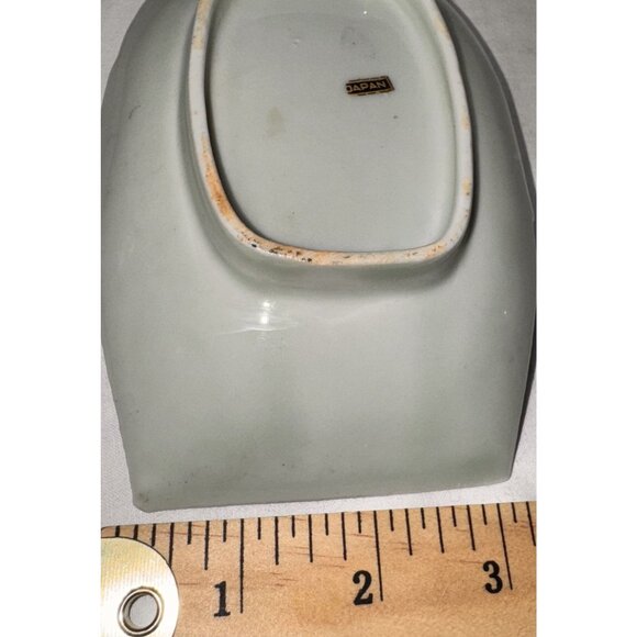 Japanese Ceramic Rectangular Plate With Bamboo Design & Gold Trim - 8.5" Long - - Picture 4 of 6